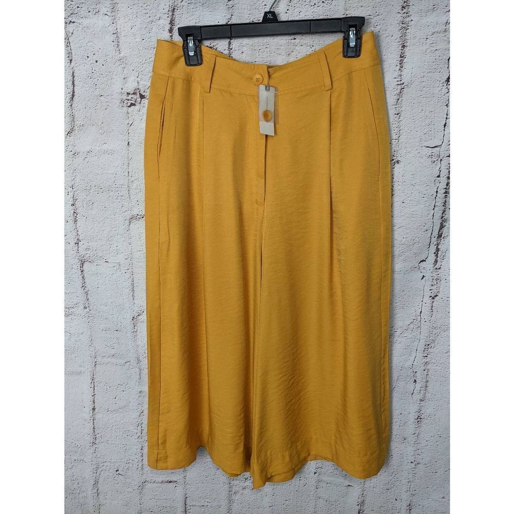 Women's Mustard Wide-Leg Shorts